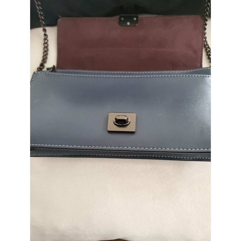 Coach Hutton Leather Convertible Crossbody Bag Midnight Multi Quilting Chain - Picture 5 of 16